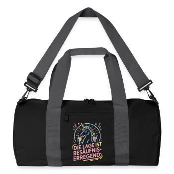 The location is drunken booze party beer - Recycled Duffel Bag - black/graphite grey - Front