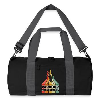 Parkour ohne Grenzen - Recycelte Duffel Bag - Schwarz/Graphitgrau - Vorne