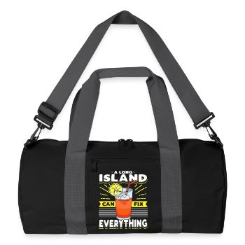 Long Island Can Fix Everything Cocktail Art Tee - Recycelte Duffel Bag - Schwarz/Graphitgrau - Vorne