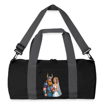 Viking Viking Legend Sailor Odin Raven Wedding - Recycled Duffel Bag - black/graphite grey - Front