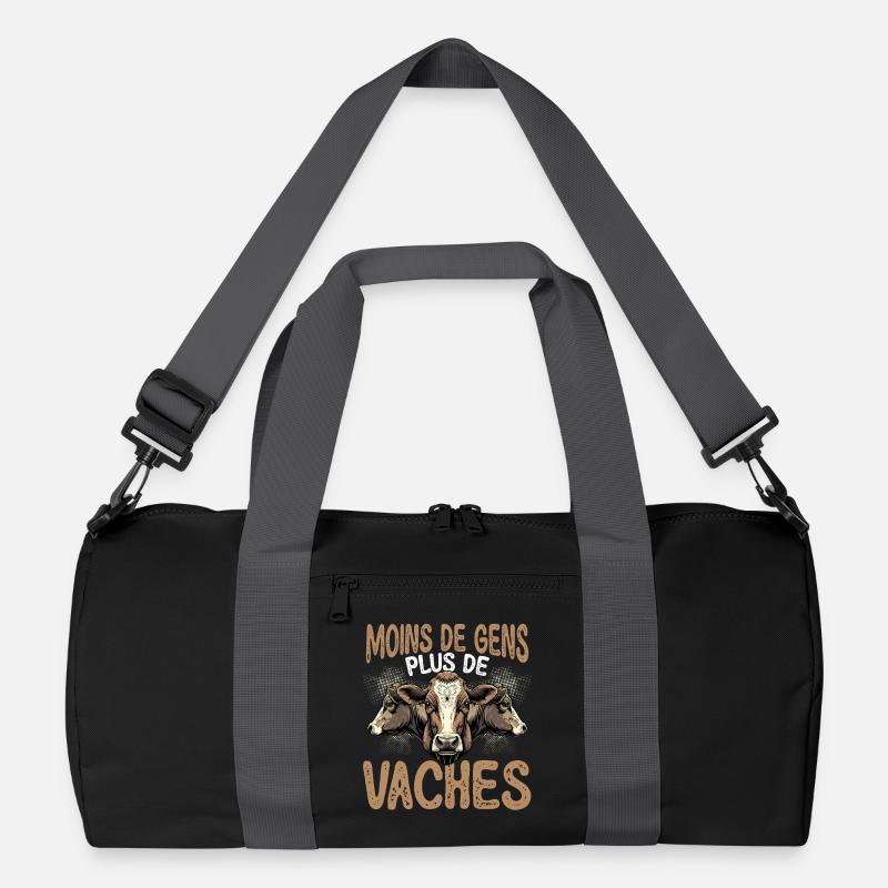 Moins De Gens Plus De Vaches Lustiger Recycled Duffel Bag