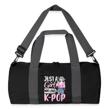 Just A Girl Who Loves K-Pop - Recycelte Duffel Bag - Schwarz/Graphitgrau - Vorne