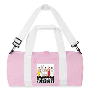 Die Urheberrechtsverdächtigen - Recycelte Duffel Bag - Rosa/Weiß - Vorne