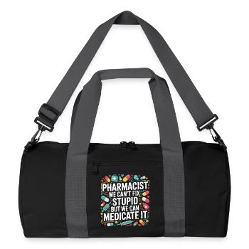 Pharmacist Saying Medication Joke - Recycled Duffel Bag - black/graphite grey - Front