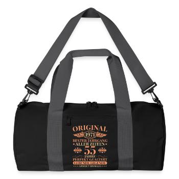 1971 Vintage Born Legend 55th Birthday - Recycled Duffel Bag - black/graphite grey - Front