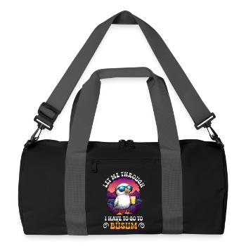 North Sea LET ME THROUGH MUST GO TO BÜSUM Lustig - Recycled Duffel Bag - black/graphite grey - Front