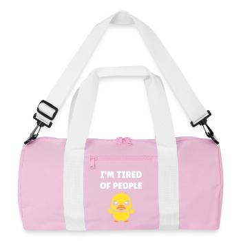 Groggy duck exhausts people - Recycled Duffel Bag - pink/white - Front