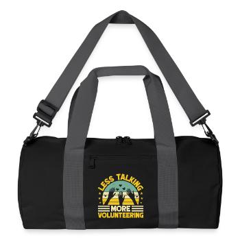 Appréciation du bénévolat Moins de paroles Plus de bénévolat - Sac de sport recyclé - noir/gris graphite - Devant