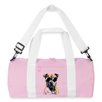 Staffordshire Bull Terrier - Sac de sport recyclé - rose/blanc - Devant