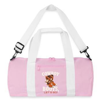 Cowboy Boots Let's Go - Recycled Duffel Bag - pink/white - Front