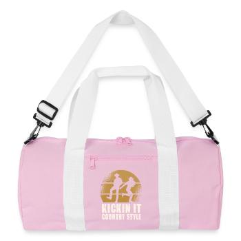 Cowboy Country Kickin It - Recycelte Duffel Bag - Rosa/Weiß - Vorne