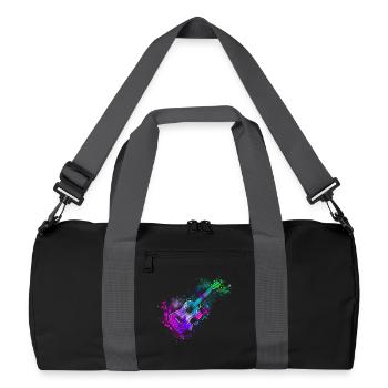 Aquarelle ukulélé hawaïen - Sac de sport recyclé - noir/gris graphite - Devant