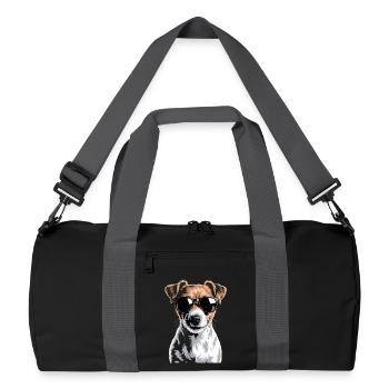 Jack Russell Terrier - Recycelte Duffel Bag - Schwarz/Graphitgrau - Vorne