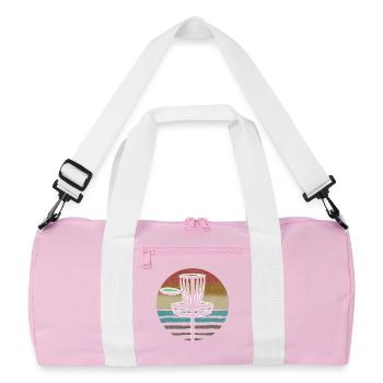 Disc Golf Sunset  - Recycled Duffel Bag - pink/white - Front