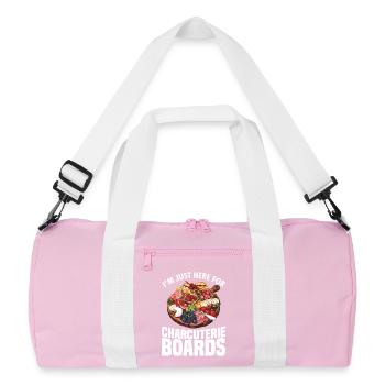  Charcuterie Board Making Slate Food Cheese Board - Recycled Duffel Bag - pink/white - Front
