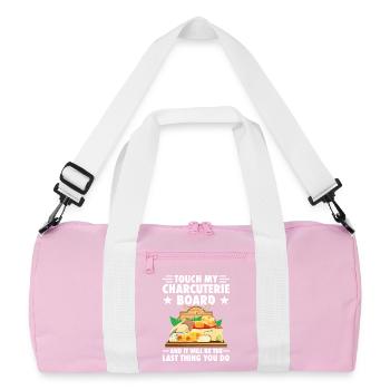 Charcuterie Board with Lid Cheese Meat Charcuterie - Recycled Duffel Bag - pink/white - Front