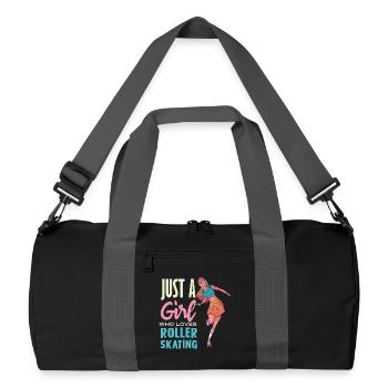 Just a Girl Loves Roller Skating - Recycled Duffel Bag - black/graphite grey - Front