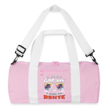 Je n’ai rien à faire - je suis à la retraite - Sac de sport recyclé - rose/blanc - Devant