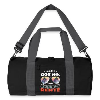 I don't have to do anything - I'm retired - Recycled Duffel Bag - black/graphite grey - Front