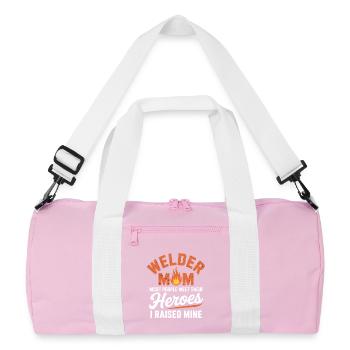 Welder Mom Heroes I Raised Mine Schweißer - Recycelte Duffel Bag - Rosa/Weiß - Vorne