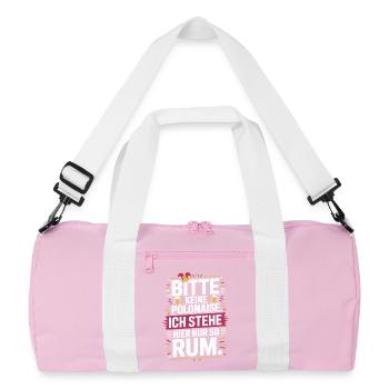Carnival please no polonaise just standing around here - Recycled Duffel Bag - pink/white - Front