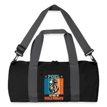 Baltic Sea Holiday POEL AM IM INSEL MODUS Lustig - Recycled Duffel Bag - black/graphite grey - Front