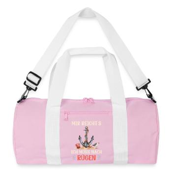 Island of Rügen I'VE HAD ENOUGH, I HAVE TO GO TO RÜGEN - Recycled Duffel Bag - pink/white - Front