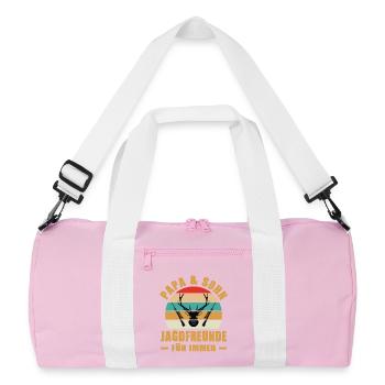 Cadeaux de chasse Chasse Examen de chasseur réussi - Sac de sport recyclé - rose/blanc - Devant