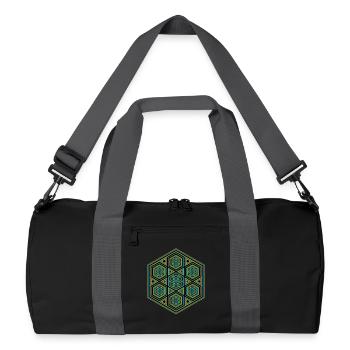 Festival Wear Rave Party Goa Hexagon Mandala Blue - Sac de sport recyclé - noir/gris graphite - Devant