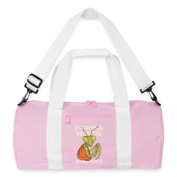 Mantide im Gebet – Flüsterer - Recycelte Duffel Bag - Rosa/Weiß - Vorne