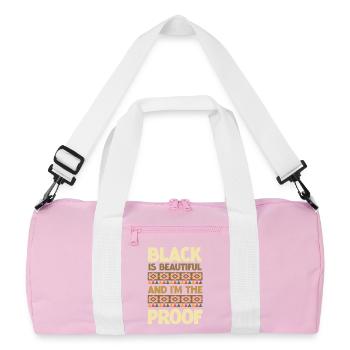 Black is beautiful I'm the proof - Recycled Duffel Bag - pink/white - Front