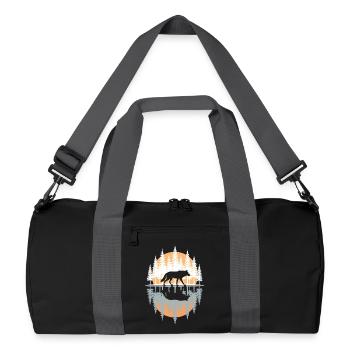 Wolf, Forest, Nature, Wilderness, Outdoor, Animal - Recycled Duffel Bag - black/graphite grey - Front