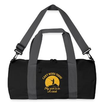 I Can't Work Today My Arm Is In A Cast Angler  - Recycelte Duffel Bag - Schwarz/Graphitgrau - Vorne
