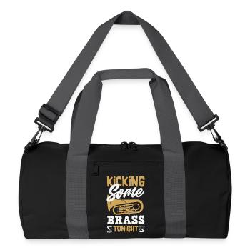 Vintage Euphonium Spieler - Recycelte Duffel Bag - Schwarz/Graphitgrau - Vorne