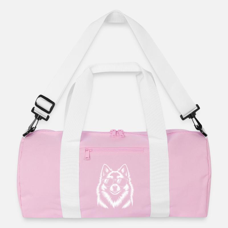 Weisser Spitz Hund Zwergspitz Recycelte Duffel Bag