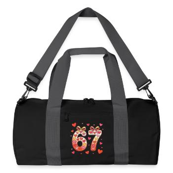Conception du nœud en forme de cœur de 67 anniversaires - Sac de sport recyclé - noir/gris graphite - Devant