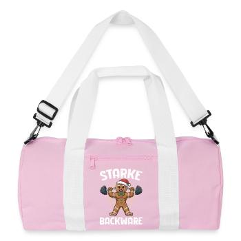 Gingerbread Man STARKE BACKWARE Funny - Recycled Duffel Bag - pink/white - Front
