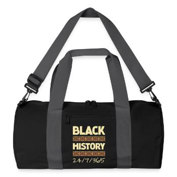 Histoire des Noirs 24h/24/7/365 - Sac de sport recyclé - noir/gris graphite - Devant