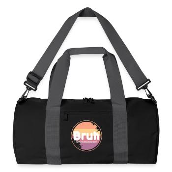 Bruh Retro Mom Logo - Recycelte Duffel Bag - Schwarz/Graphitgrau - Vorne