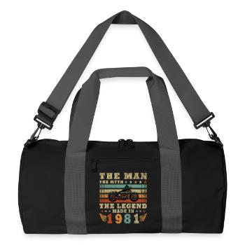 45e anniversaire motard motard 1981 - Sac de sport recyclé - noir/gris graphite - Devant
