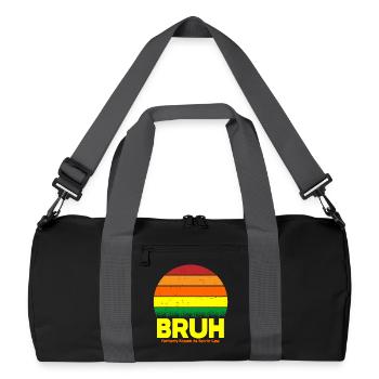Bruh Retro Sunset Logo - Recycelte Duffel Bag - Schwarz/Graphitgrau - Vorne