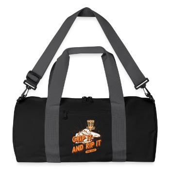 Pack es und reiß es Disc Golf lustiges Disc Golf - Recycelte Duffel Bag - Schwarz/Graphitgrau - Vorne