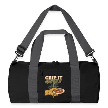 Pack es und reiß es Disc Golf Disc Golfer fliegt - Recycelte Duffel Bag - Schwarz/Graphitgrau - Vorne