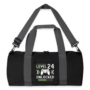 24th Birthday Level 24 unlocked - Recycled Duffel Bag - black/graphite grey - Front