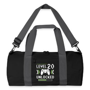 20th Birthday Level 20 unlocked - Recycled Duffel Bag - black/graphite grey - Front
