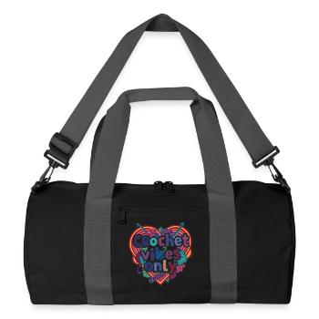 Lustige Häkel-Vibes Nur Häkelliebhaber Garnliebhaber - Recycelte Duffel Bag - Schwarz/Graphitgrau - Vorne