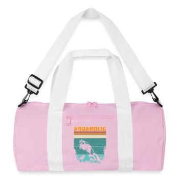 Retro Taucher Design Vintage Spruch - Recycelte Duffel Bag - Rosa/Weiß - Vorne