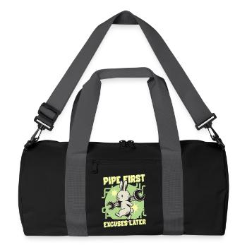 Tuyau constructeur de tuyaux poseurs de tuyaux en premier - Sac de sport recyclé - noir/gris graphite - Devant