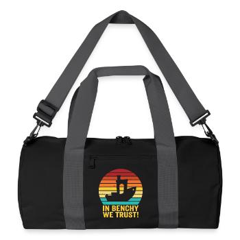 In Benchy We Trust – Retro 3D Printing Design - Recycled Duffel Bag - black/graphite grey - Front