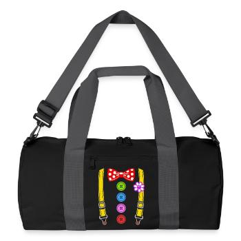 Costume de clown coloré avec bretelles - Sac de sport recyclé - noir/gris graphite - Devant